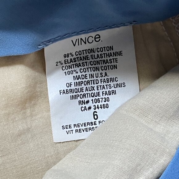 Vince Womens Classic Chino Stretch Khaki Mid Rise Pants-Size 6 - Picture 7 of 11